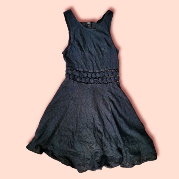 2 free people black boho crochet dress - Picture 1 of 5